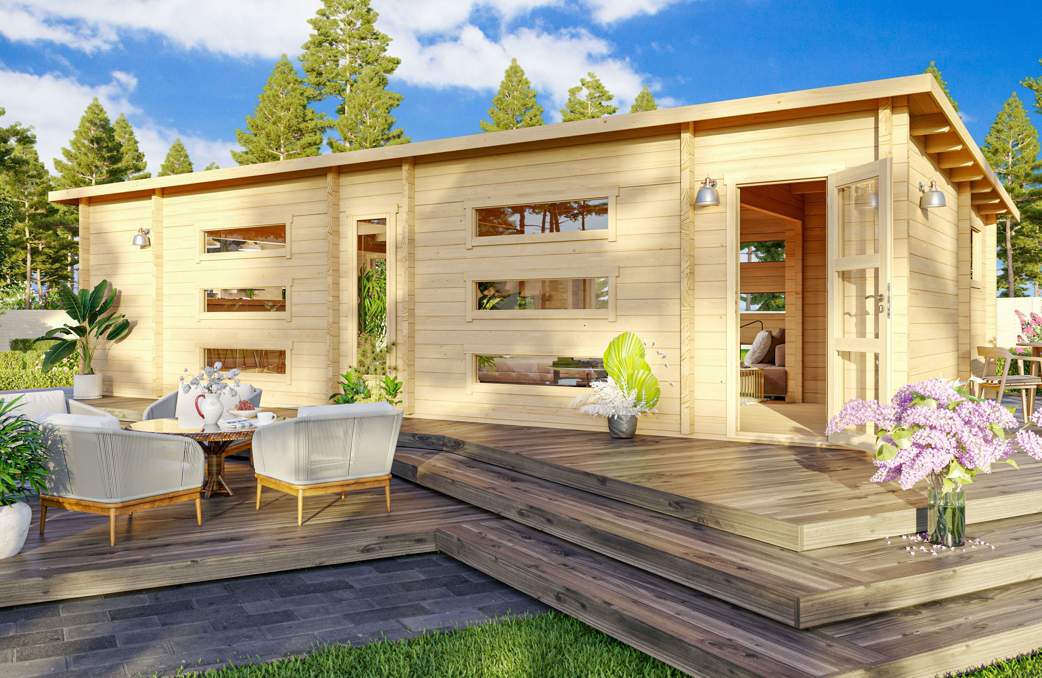 14% sparen! 6 × 4 m | Holzgartenhaus aus Fichte Dundee 90 B | winterfest | Pultdach Unkategorisiert online kaufen