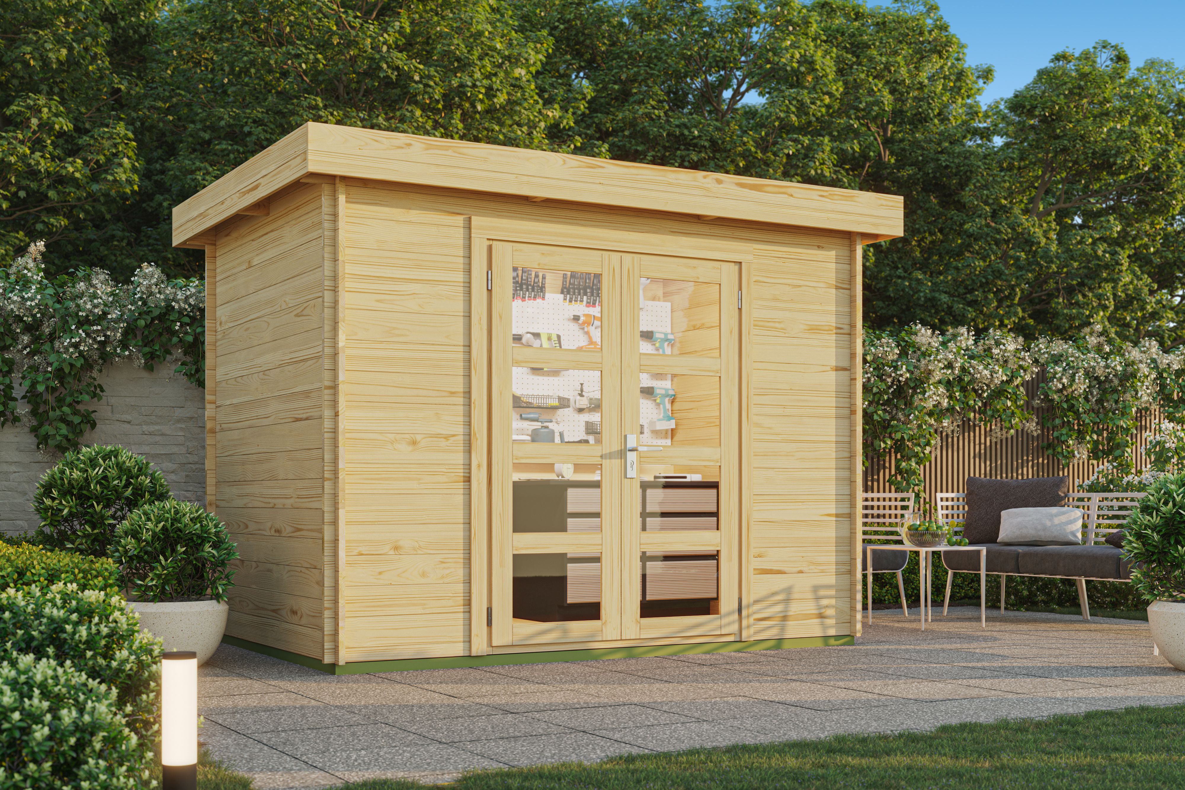 26% sparen! 3 × 2 m | aus Fichte Flachdach Holzgartenhaus Chris 28 Unkategorisiert online kaufen