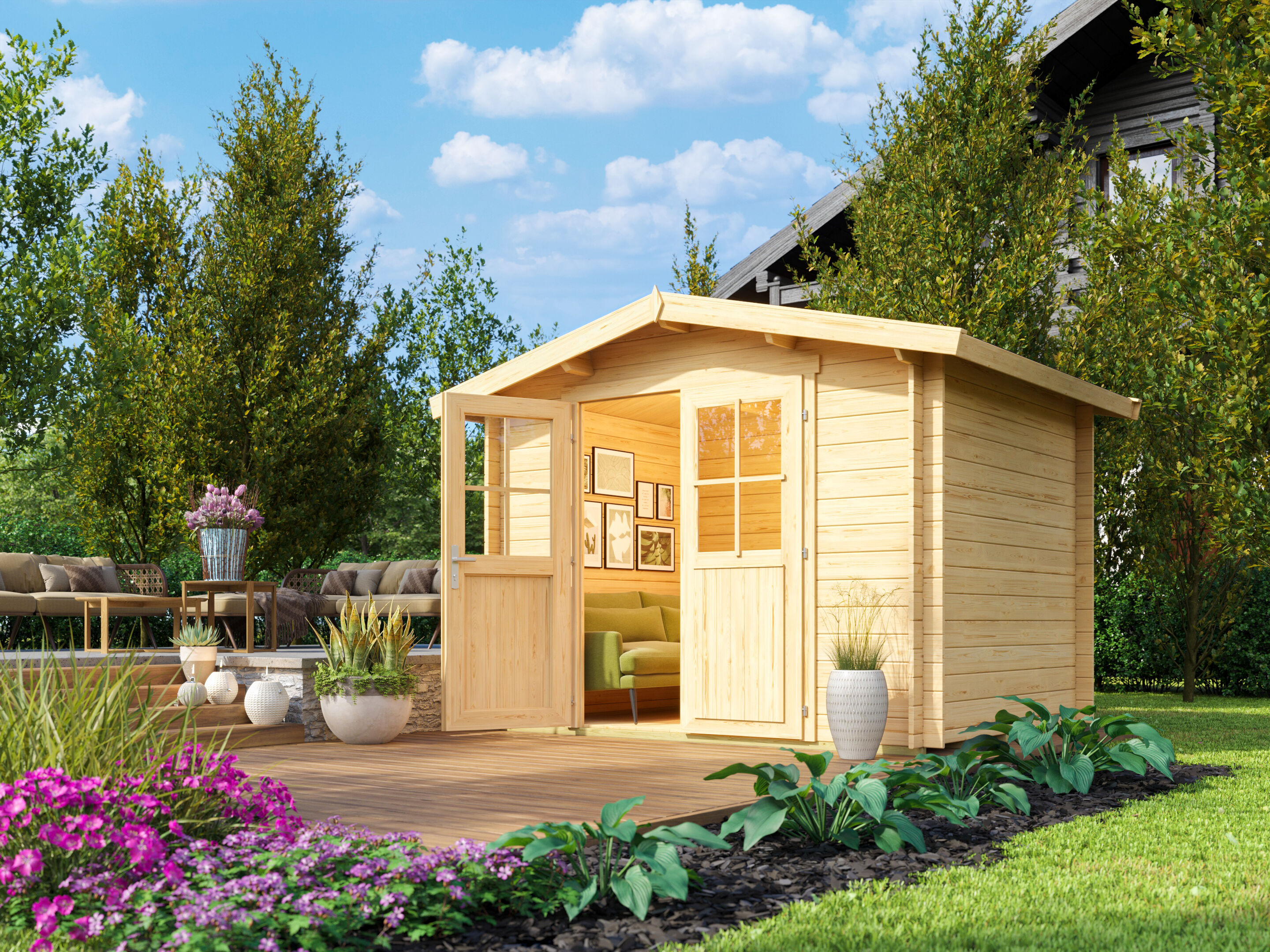 26% sparen! 3 × 2 m | aus Fichte Satteldach Holzgartenhaus Eliza 2D Unkategorisiert online kaufen