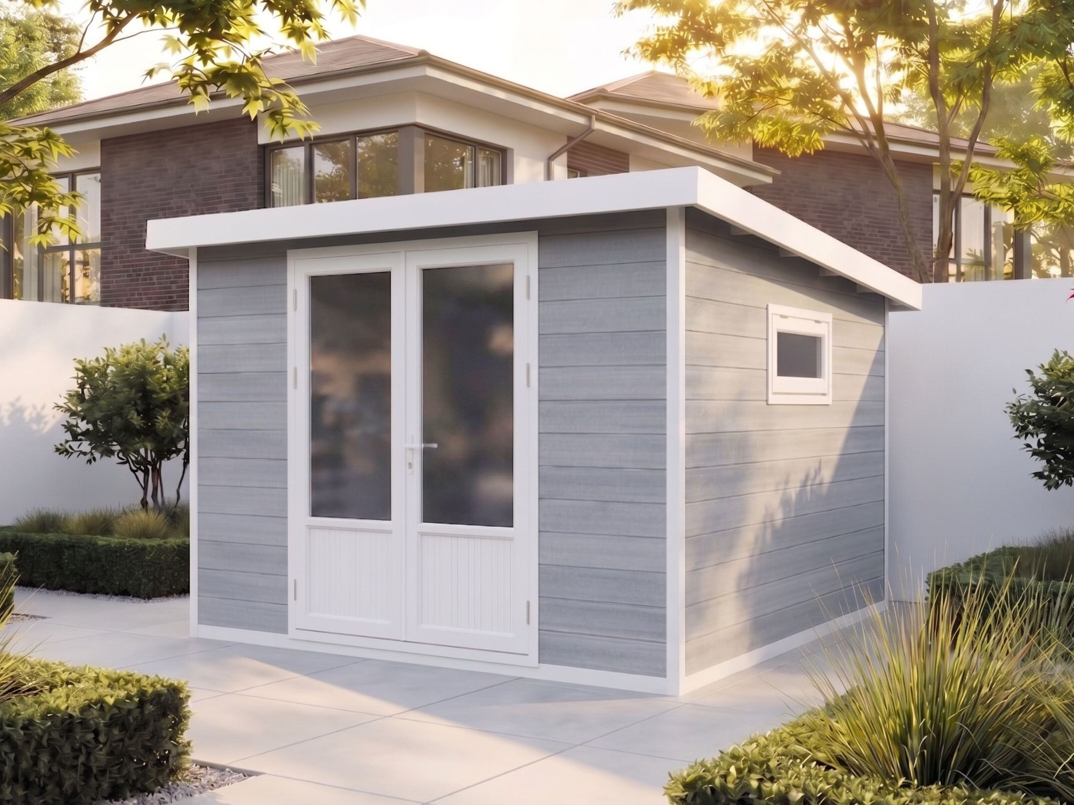 26% sparen! 3 × 3 m | WPC Gartenhaus Ligno White 8,4 m² | modern Unkategorisiert online kaufen