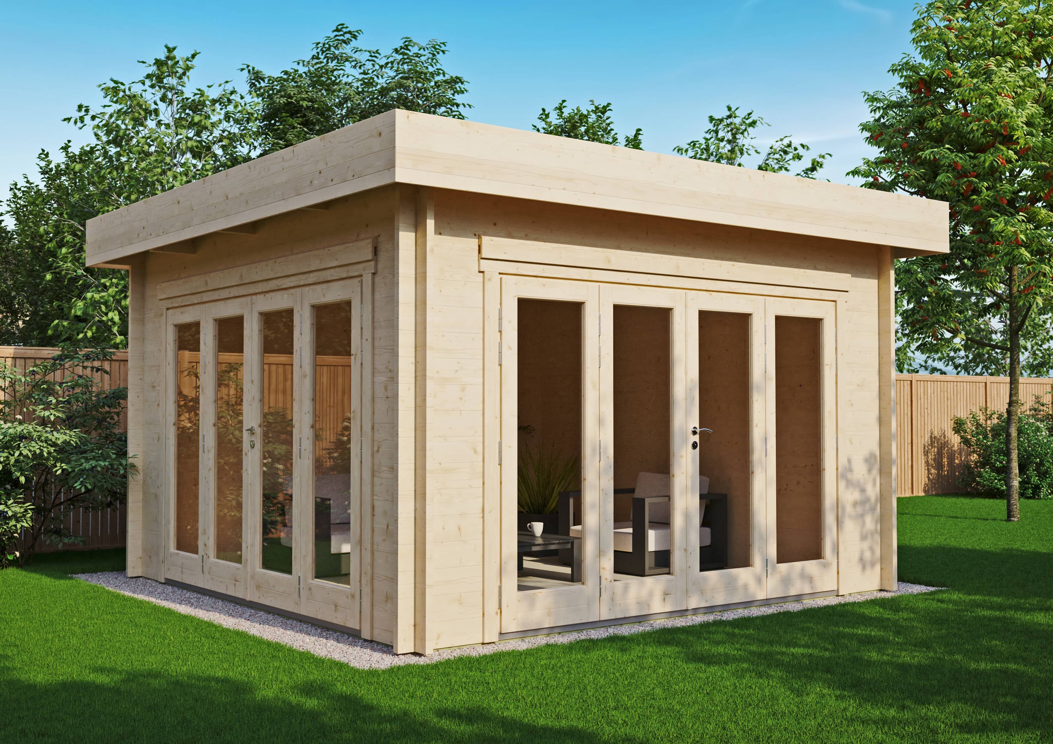 26% sparen! 4 × 4 m | Holzgartenhaus aus Fichte Sandra 44 A | winterfest | modern Unkategorisiert online kaufen