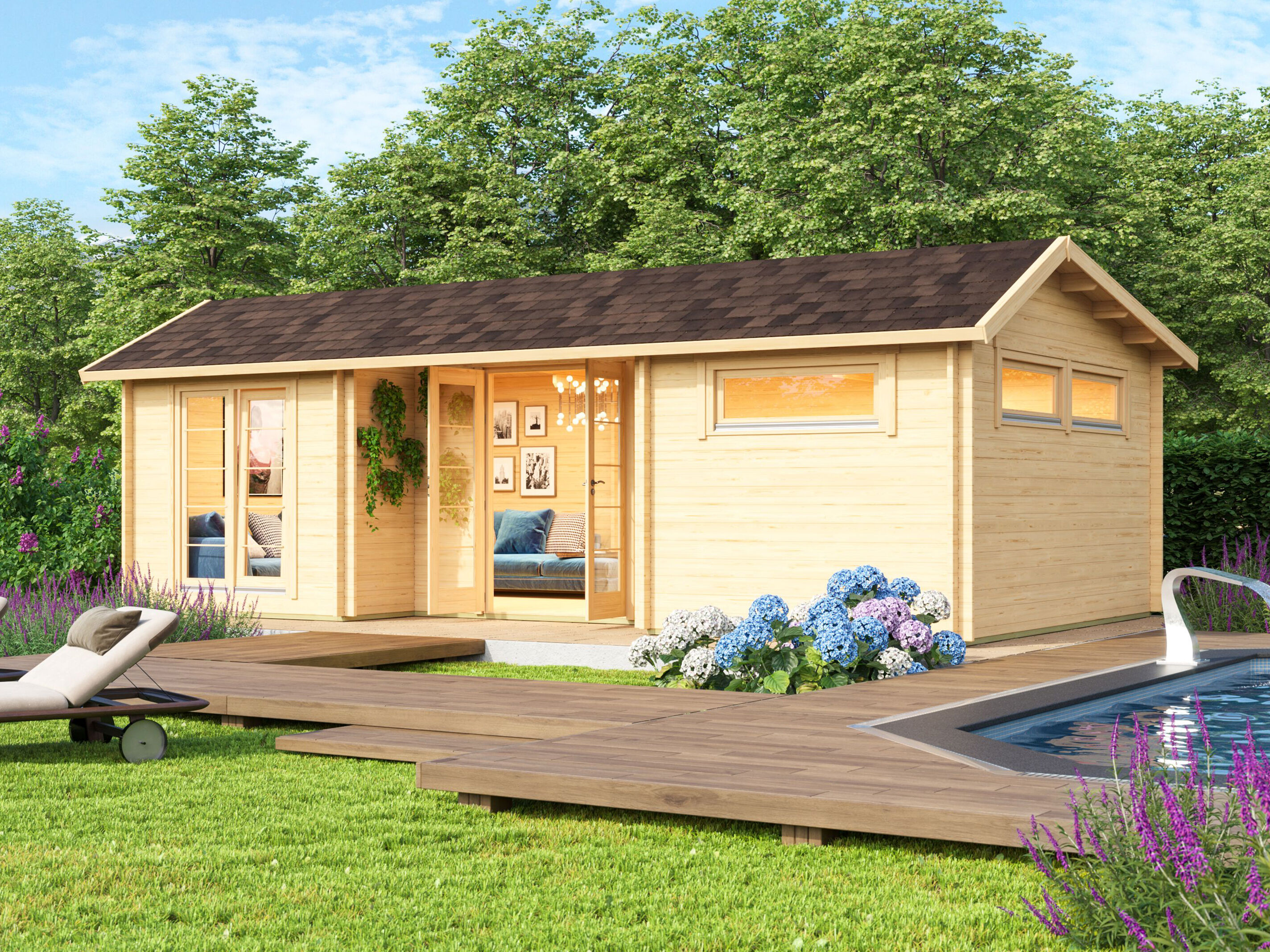 26% sparen! 9 × 4 m | Holzgartenhaus aus Fichte Uri 44 | winterfest | Satteldach | klassisch Unkategorisiert online kaufen