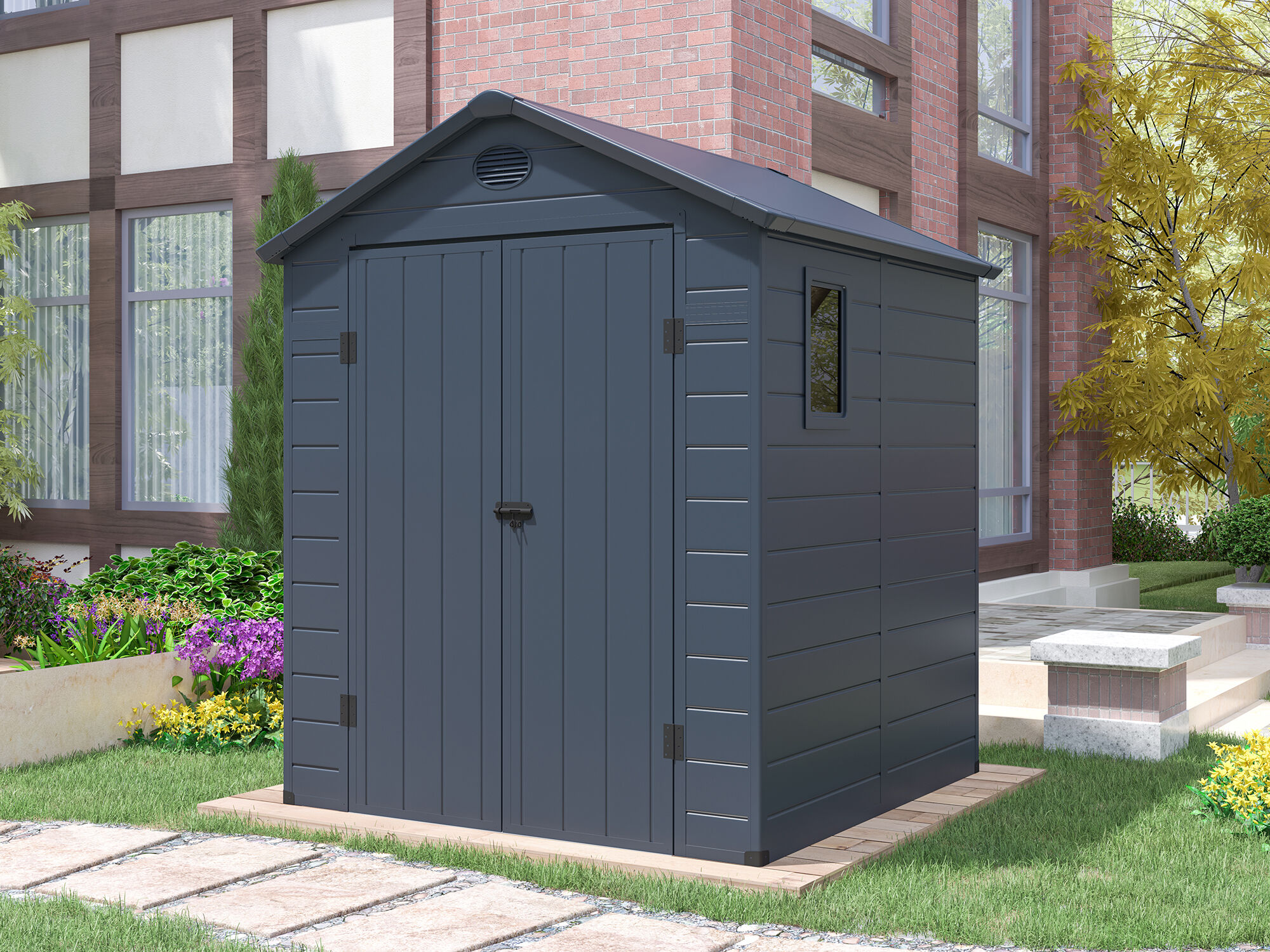 35% sparen! 2 × 2 m | StarLine Kunststoff Gerätehaus Neo 3,65 m² | Satteldach | modern Unkategorisiert online kaufen