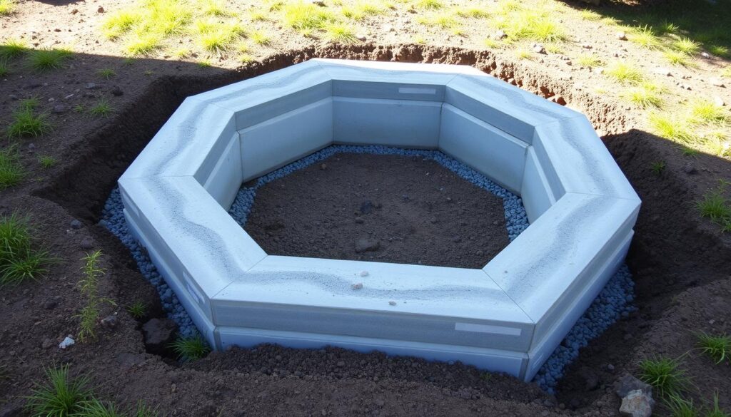 5-Eck Gartenhaus Fundament