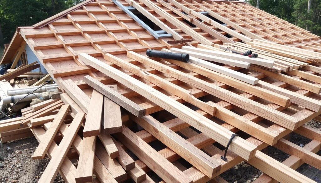 Dachkonstruktion Holz Materialien