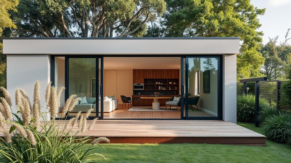 Gartenhäuser mit Glas-Schiebetüren – Moderne Gartenräume