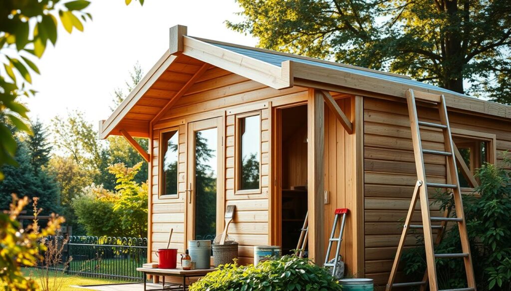 Wartung Holzgartenhaus Pultdach
