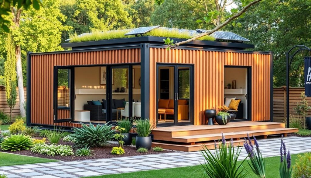 Energieeffizientes Containerhaus mit Solaranlage