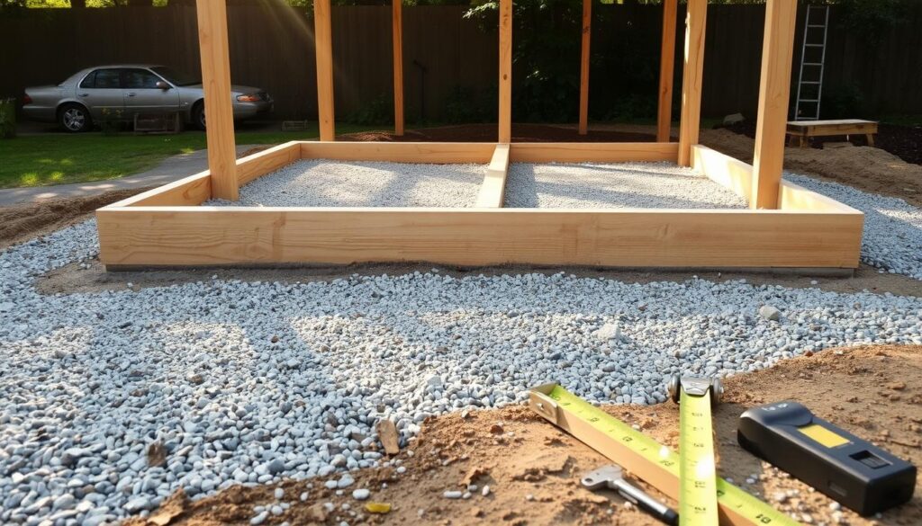 Bodenverlegung für Gartenhaus