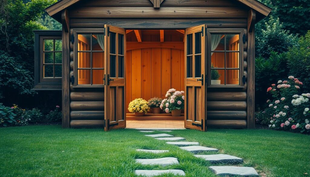 Tür und Fenster für Gartenhaus