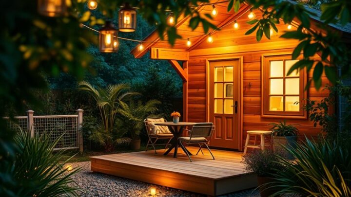 Beleuchtung rund um das Gartenhaus: Tipps & Ideen
