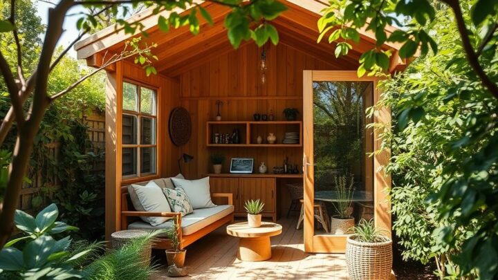 Holz-Gartenhaus: Gemütlich und platzsparend einrichten