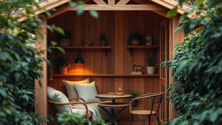 Kleines Holz-Gartenhaus: Gemütlich und platzsparend einrichten