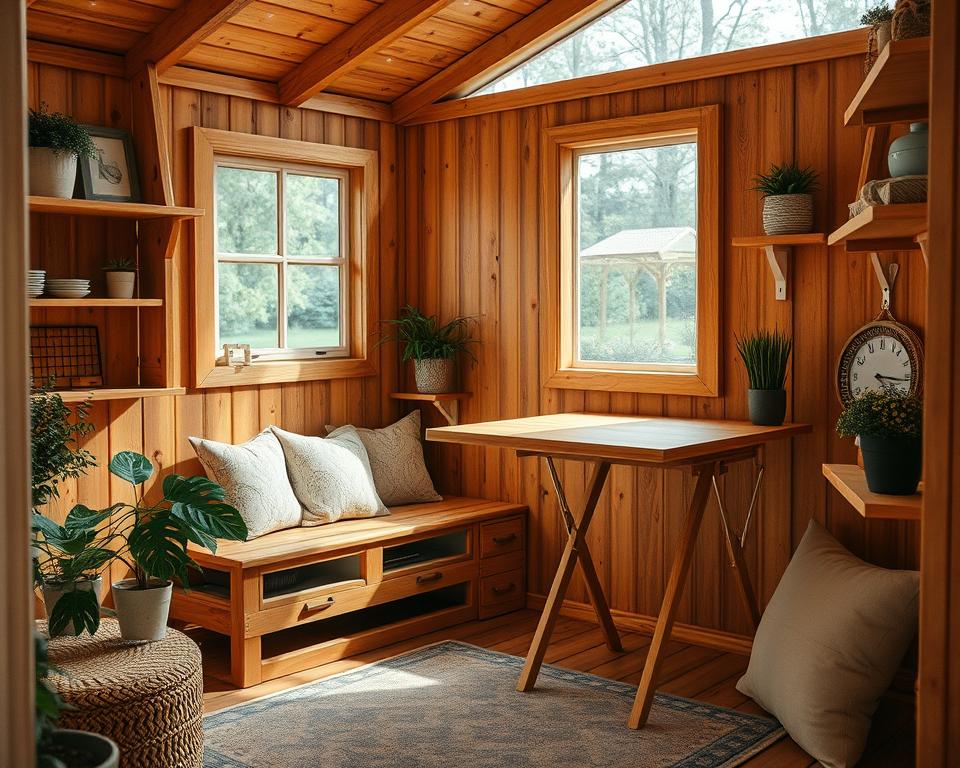 Multifunktionale Möbel im Gartenhaus