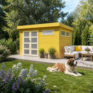 26% sparen! 4 × 3 m | Flachdach Holzgartenhaus Nelo 44 A | Pultdach | modern Unkategorisiert online kaufen