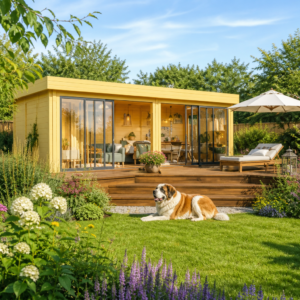 26% sparen! Holzgartenhaus aus Fichte Alu Concept Lounge 70 B | Schiebetüren | winterfest | Flachdach Unkategorisiert online kaufen