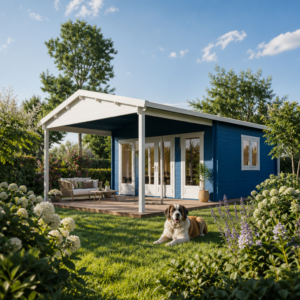 26% sparen! 5 × 5 m | Holzgartenhaus Julia 44 D | winterfest | Satteldach | klassisch