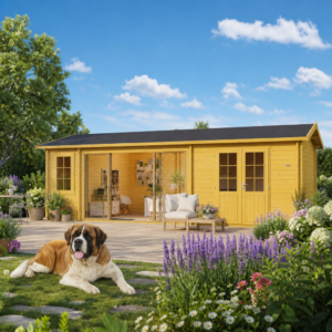 26% sparen! Holzgartenhaus aus Fichte Mikelli 44 | Schiebetüren | winterfest | Satteldach Unkategorisiert online kaufen