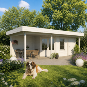 26% sparen! 8 × 4 m | Holzgartenhaus aus Fichte Nora 44 H Klassik | winterfest | modern Unkategorisiert online kaufen
