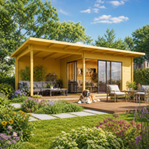 26% sparen! 7 × 4 m | Holzgartenhaus aus Fichte Starla 70 C Premium | Schiebetüren | winterfest | modern Unkategorisiert online kaufen