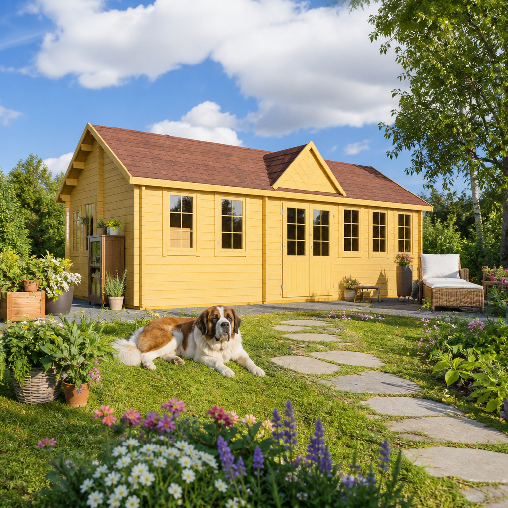 26% sparen! 12 × 6 m | Holzgartenhaus aus Fichte Teehaus Bristol 70 | winterfest | klassisch