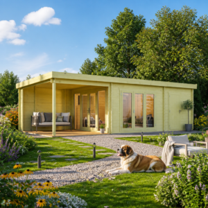 26% sparen! Holzgartenhaus aus Fichte Olaf 70 | winterfest | Terrasse | Flachdach | modern Unkategorisiert online kaufen