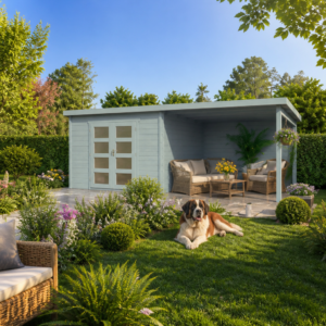 26% sparen! 6 × 3 m | Pultdach Holzgartenhaus Ella 28-C mit Anbau | modern Unkategorisiert online kaufen
