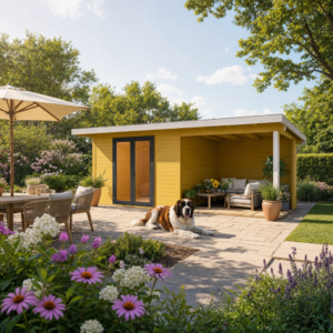 26% sparen! 6 × 3 m | Holzgartenhaus aus Fichte Alu Line 44-B | winterfest | Pultdach | modern Unkategorisiert online kaufen