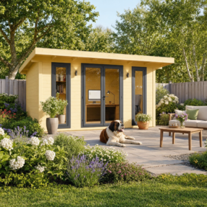 26% sparen! 4 × 4 m | Holzgartenhaus aus Fichte Alu Line 44-C | winterfest | Pultdach | modern Unkategorisiert online kaufen