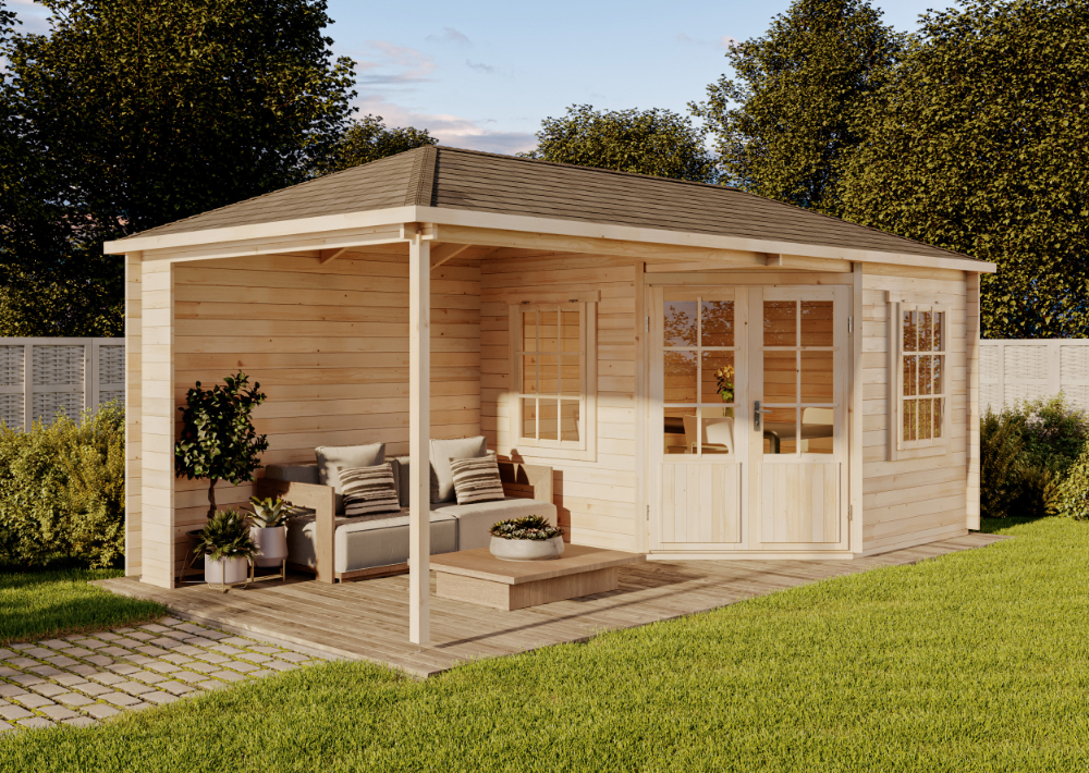 16% Discount! 5-Eck Holz-Gartenhaus Mosel 6x3m