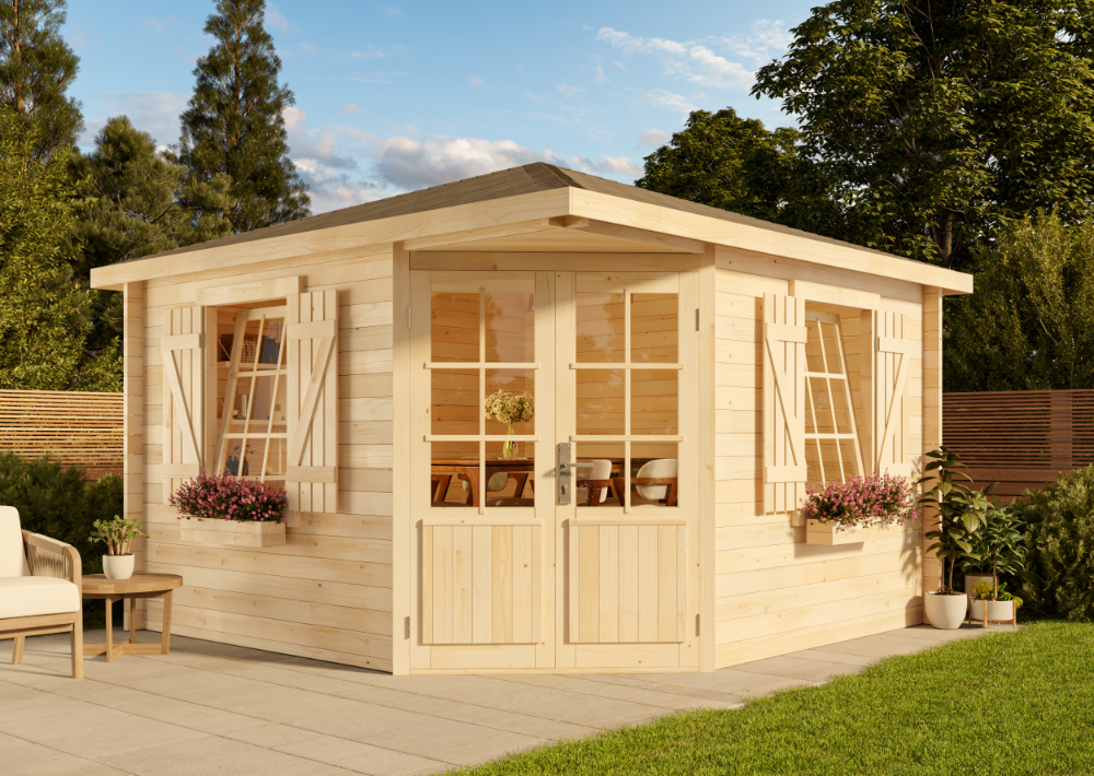 5-Eck Holz-Gartenhaus Monica Royal 4x4m