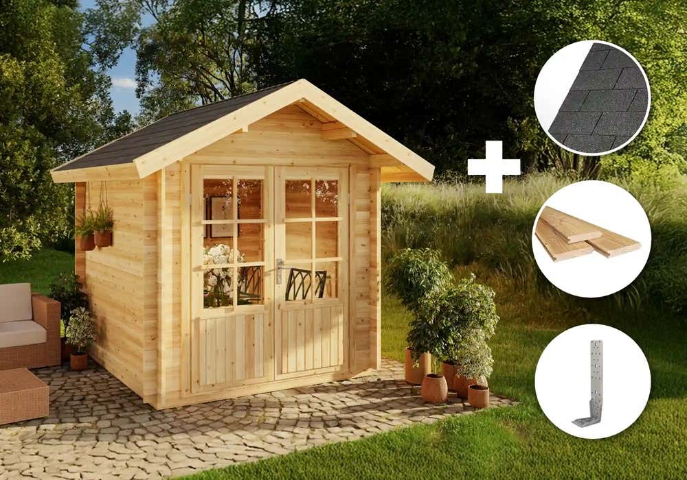 ECO Set - Holz-Gartenhaus Palma 3x3m