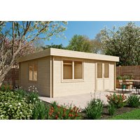 26% billiger ! Fjordholz Flachdach Gartenhaus Modell Orka 28 B 25m²