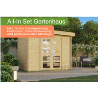 26% billiger ! All-In Gartenhaus mit Flachdach 300 x 200 cm inklu
