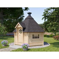 26% billiger ! Fjordholz 6-Eck Grillkota Modell Nils 9 m²