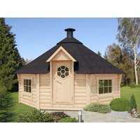 26% billiger ! Fjordholz 8-Eck Grillkota Modell Nils 17 m²
