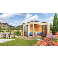 26% billiger ! Fjordholz Gartenhaus Modell Q-BIC Alu 44 B