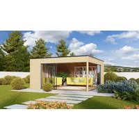 26% billiger ! Fjordholz Gartenhaus Modell Q-BIC Alu 44 F