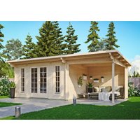26% billiger ! Fjordholz Gartenhaus Modell Jacob 44 B mit Seitend 28m²