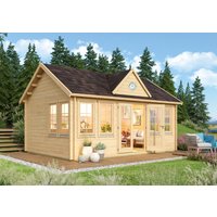 26% billiger ! Fjordholz Gartenhaus Modell Teehaus Leeds 44 20m²