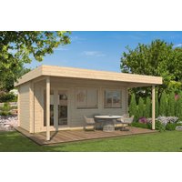 26% billiger ! Fjordholz Gartenhaus Modell Kurt 44 B mit Vordach 24m²
