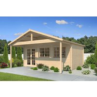 26% billiger ! Fjordholz Gartenhaus Modell Rolf 44 B mit Vordach 24m²