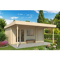 26% billiger ! Fjordholz Gartenhaus Modell Kurt 44 D mit Vordach 24m²