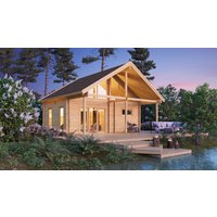 26% billiger ! Fjordholz Saunahaus Modell Marit 90 24m²