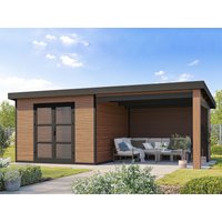 26% billiger ! WPC Gartenhaus mit Lounge Modell FineLine 16,90 m² 15m²