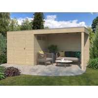 29% billiger ! Gartenhaus Modell QB-Line 4,41 m² + Anbau 12m²