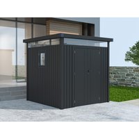 38% billiger ! Metall Gerätehaus Modell Style 4,45 m² Anthrazit 4m²