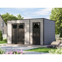 26% billiger ! WPC Gartenhaus Modell Cubus 2-Raum 10,98 m² 12m²