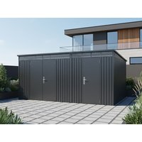 20% billiger ! 2-Raum Metall Gerätehaus Skylight Duo 12,96 m² 12m²