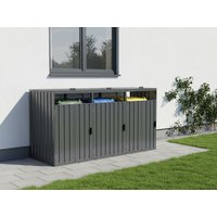 27% billiger ! StarLine 3er Mülltonnenbox Modell Cubi Metall 240 2m²